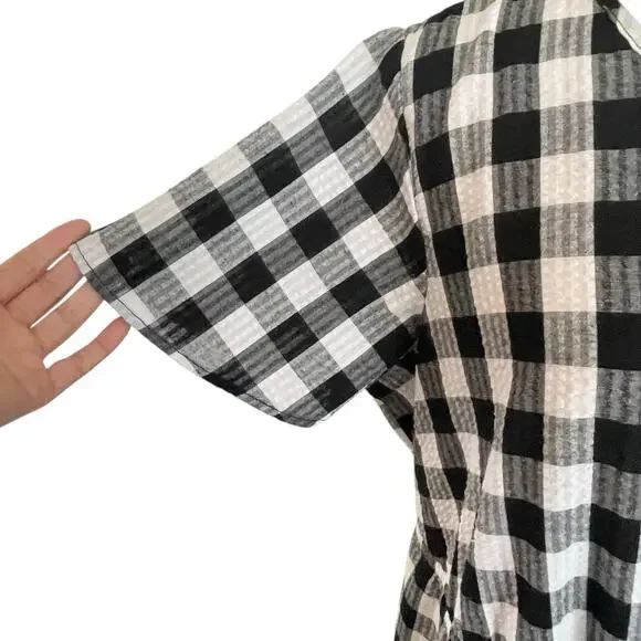 Croft & Barrow Gingham Seersucker Tiered Midi Dress Womens 1X Cottage Coastal - Picture 8 of 12